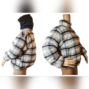 American Eagle Wool-blend plaid puffer coat. Women's size xs.